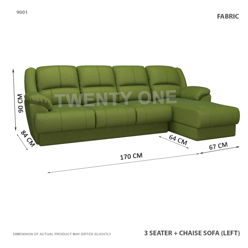 9001 3S+ L   3 SEATER WITH CHAISE FABRIC SOFA 1 C